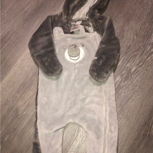 Baby Bear Gray Hooded Onesie